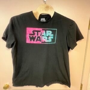 Star Wars Mad Engine Mens 2XL Black Pink‎ Teal Graphic T-Shirt Short Sleeve